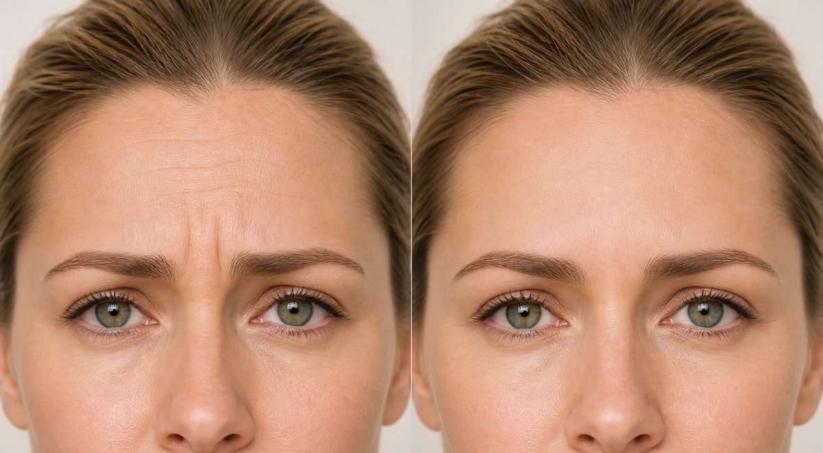 Botox pred a po – ilustrácia